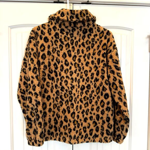 Women's BILLABONG 'Long Road' Leppard Print Faux Fur Jacket Size XS/6 - NWT - Picture 2 of 4